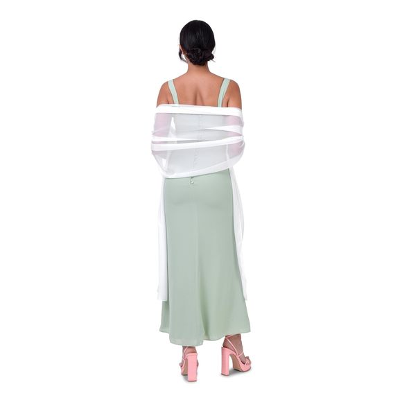 Satin Silky Bridal Wedding Party Evening Shawl Pashmina Wrap (white, One Size)💚 - Picture 2 of 6